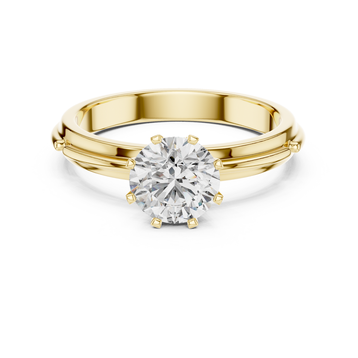 Bella Bypass Split-Shank Solitaire Ring