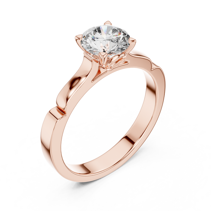 Diane Flat- Classic Solitaire Ring