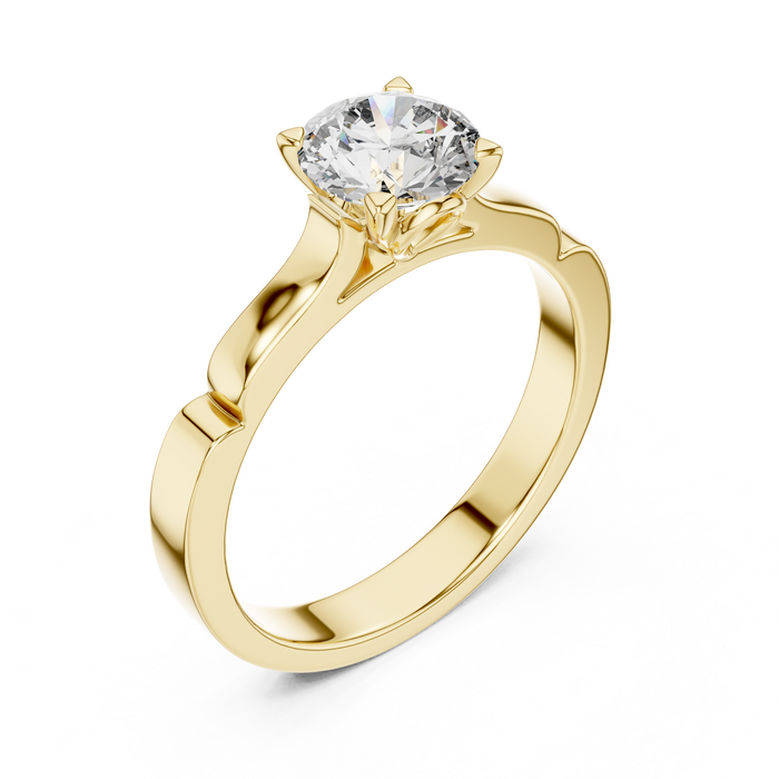 Diane Flat- Classic Solitaire Lab-Grown Diamond Ring