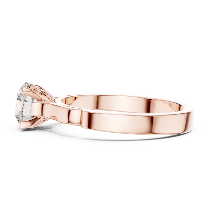 Diane Flat- Classic Solitaire Ring