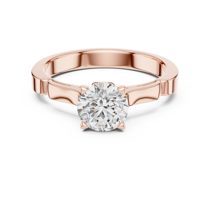 Diane Flat- Classic Solitaire Ring
