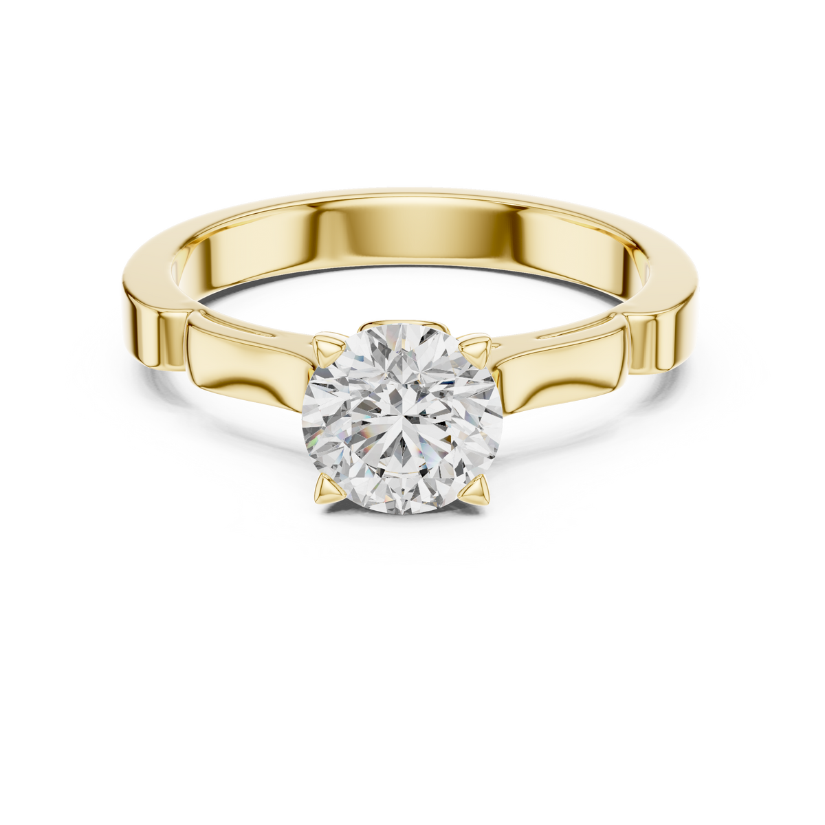 Diane Flat- Classic Solitaire Ring