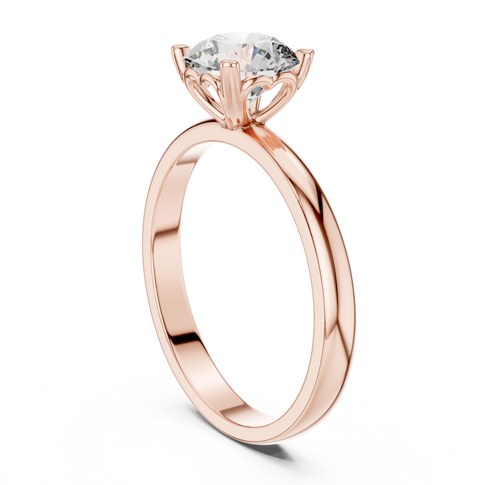 Freya Twisted-Shoulder Solitaire Ring