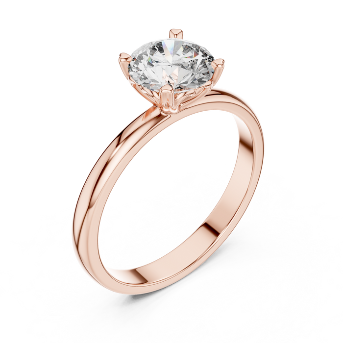 Freya Twisted-Shoulder Solitaire Ring