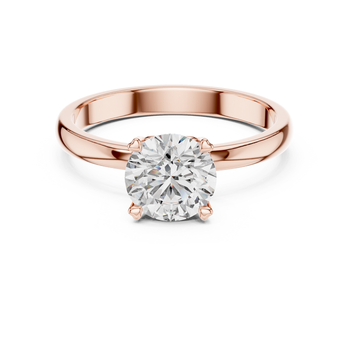 Freya Twisted-Shoulder Solitaire Ring