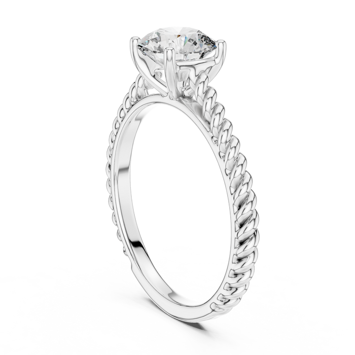 Giselle Rope Cable Solitaire Ring