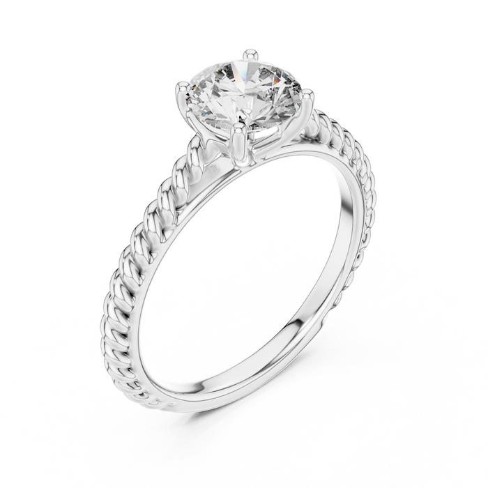 Giselle Rope Cable Solitaire Ring