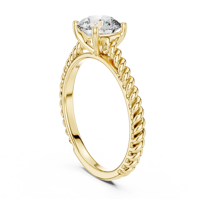 Giselle Rope Cable Solitaire Lab-Grown Diamond Ring