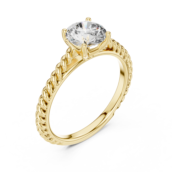 Giselle Rope Cable Solitaire Lab-Grown Diamond Ring