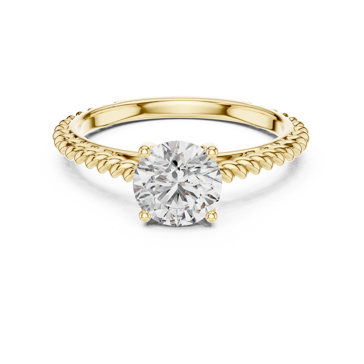 Giselle Rope Cable Solitaire Ring
