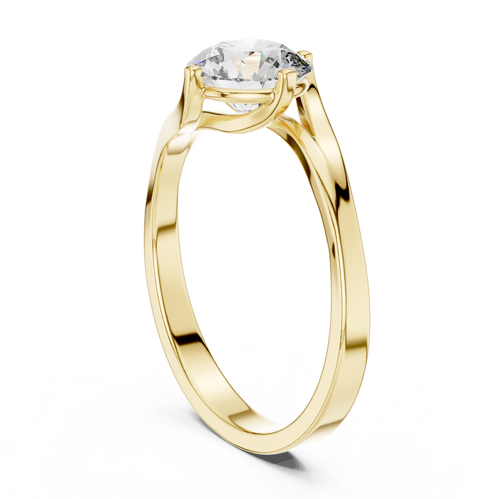 Inès Wave Bypass Solitaire Lab-Grown Diamond Ring
