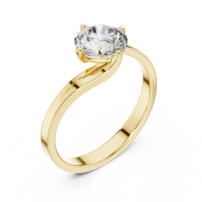 Inès Wave Bypass Solitaire Lab-Grown Diamond Ring