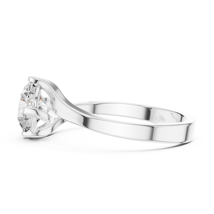 Inès Wave Bypass Solitaire Ring