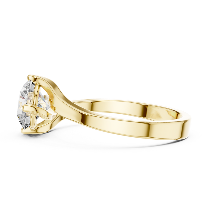 Inès Wave Bypass Solitaire Lab-Grown Diamond Ring
