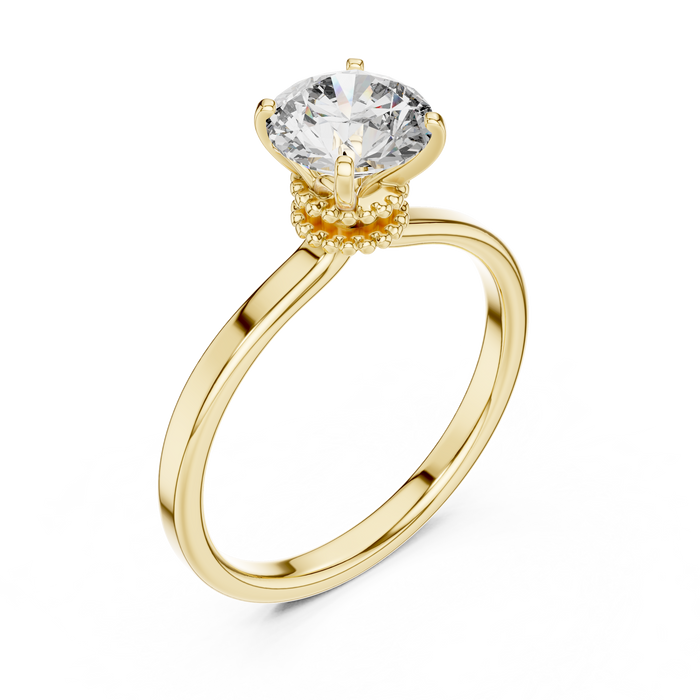 Juliette Milgrain Accent Solitaire Lab-Grown Diamond Ring
