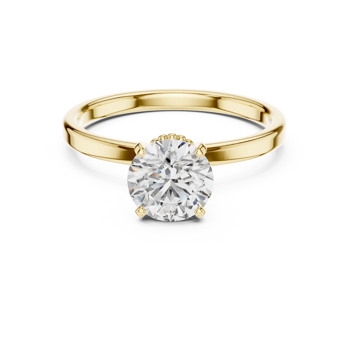 Juliette Milgrain Accent Solitaire Ring