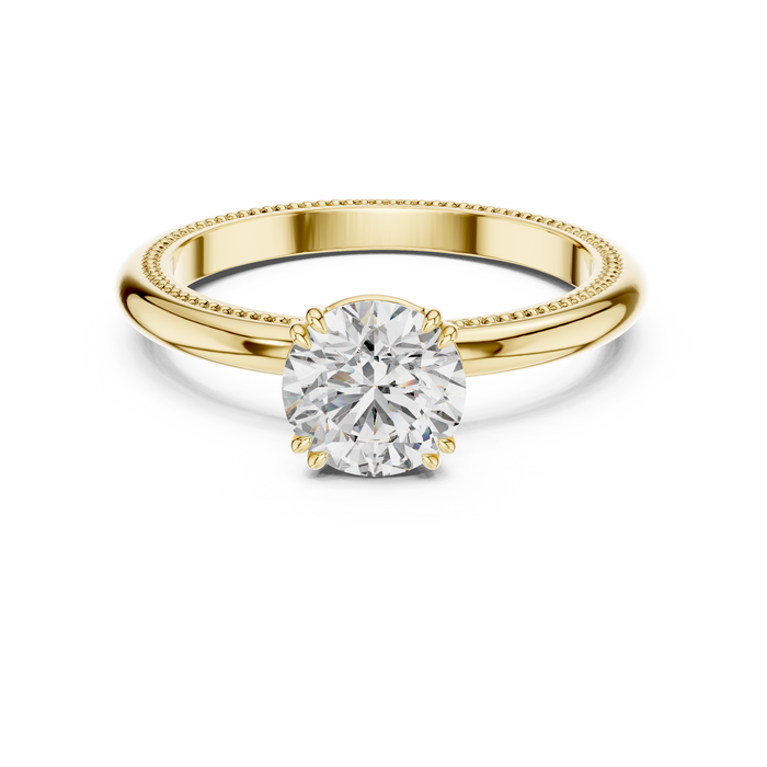 Lila Milgrain Slender Solitaire Lab-Grown Diamond Ring