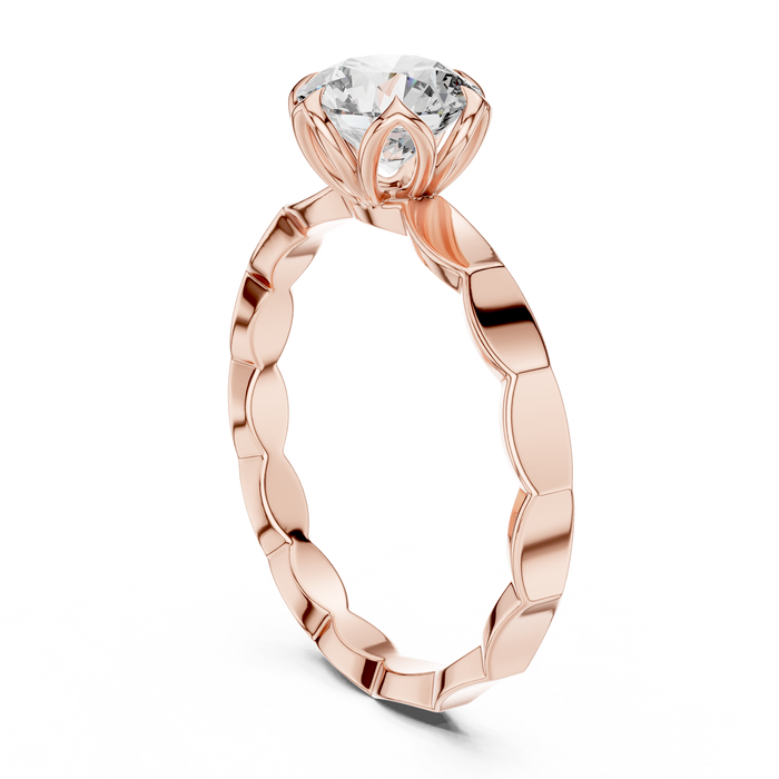 Nadia Scalloped Vintage Solitaire Ring