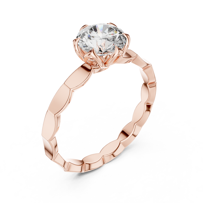 Nadia Scalloped Vintage Solitaire Ring