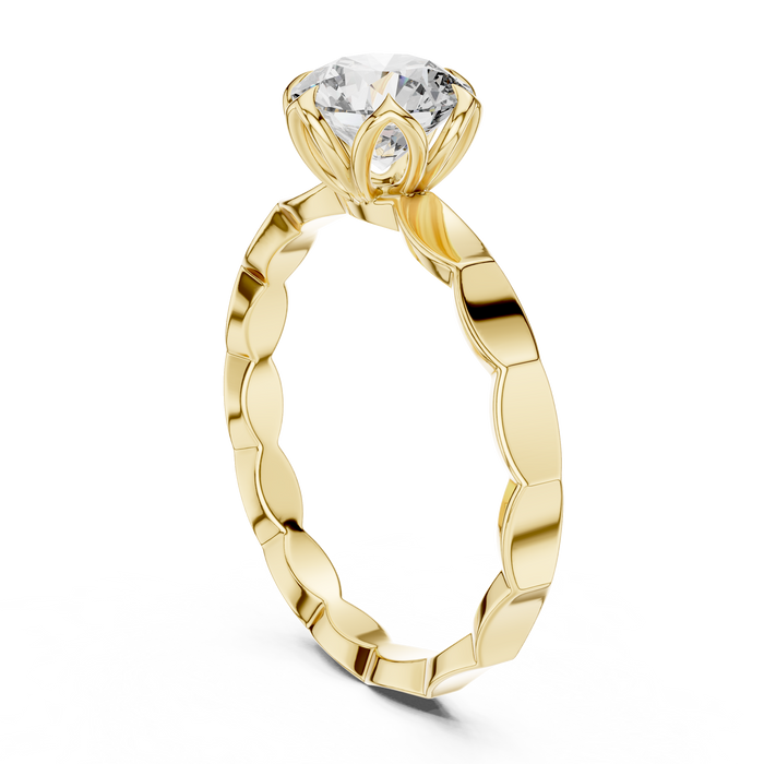 Nadia Scalloped Vintage Solitaire Lab-Grown Diamond Ring