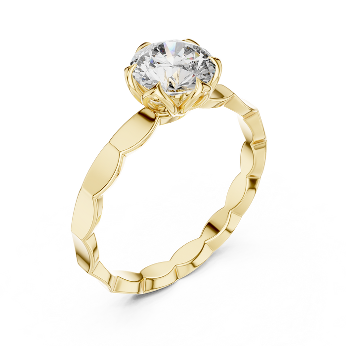Nadia Scalloped Vintage Solitaire Lab-Grown Diamond Ring