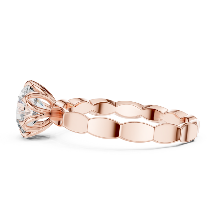 Nadia Scalloped Vintage Solitaire Ring