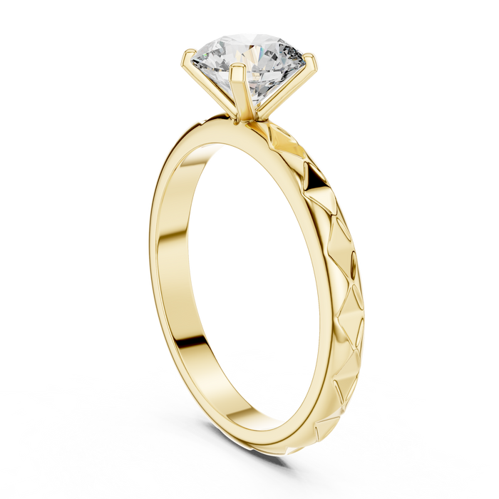 Odette Quilted- Solitaire Lab-Grown Diamond Ring