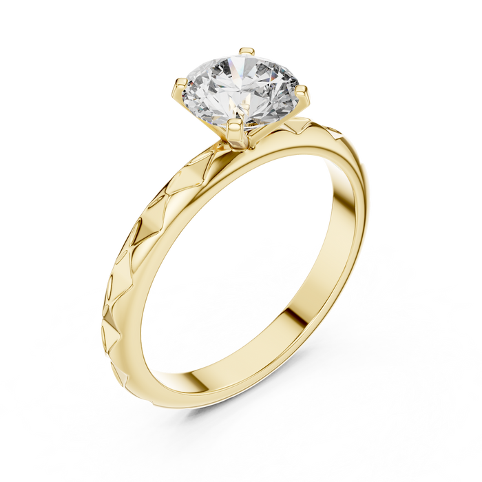 Odette Quilted- Solitaire Lab-Grown Diamond Ring