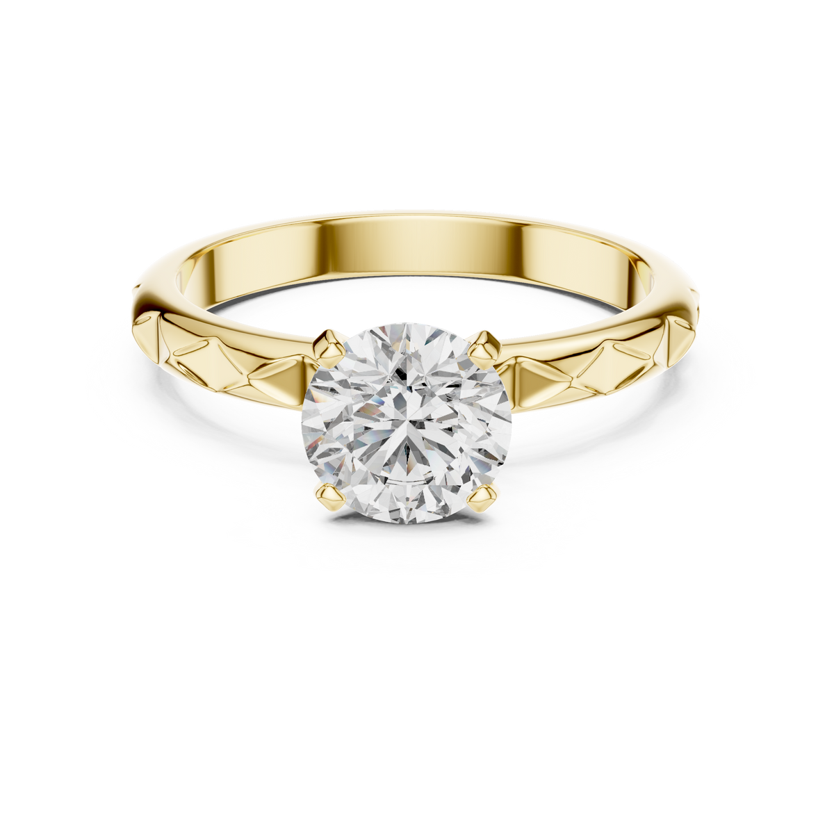 Odette Quilted- Solitaire Lab-Grown Diamond Ring