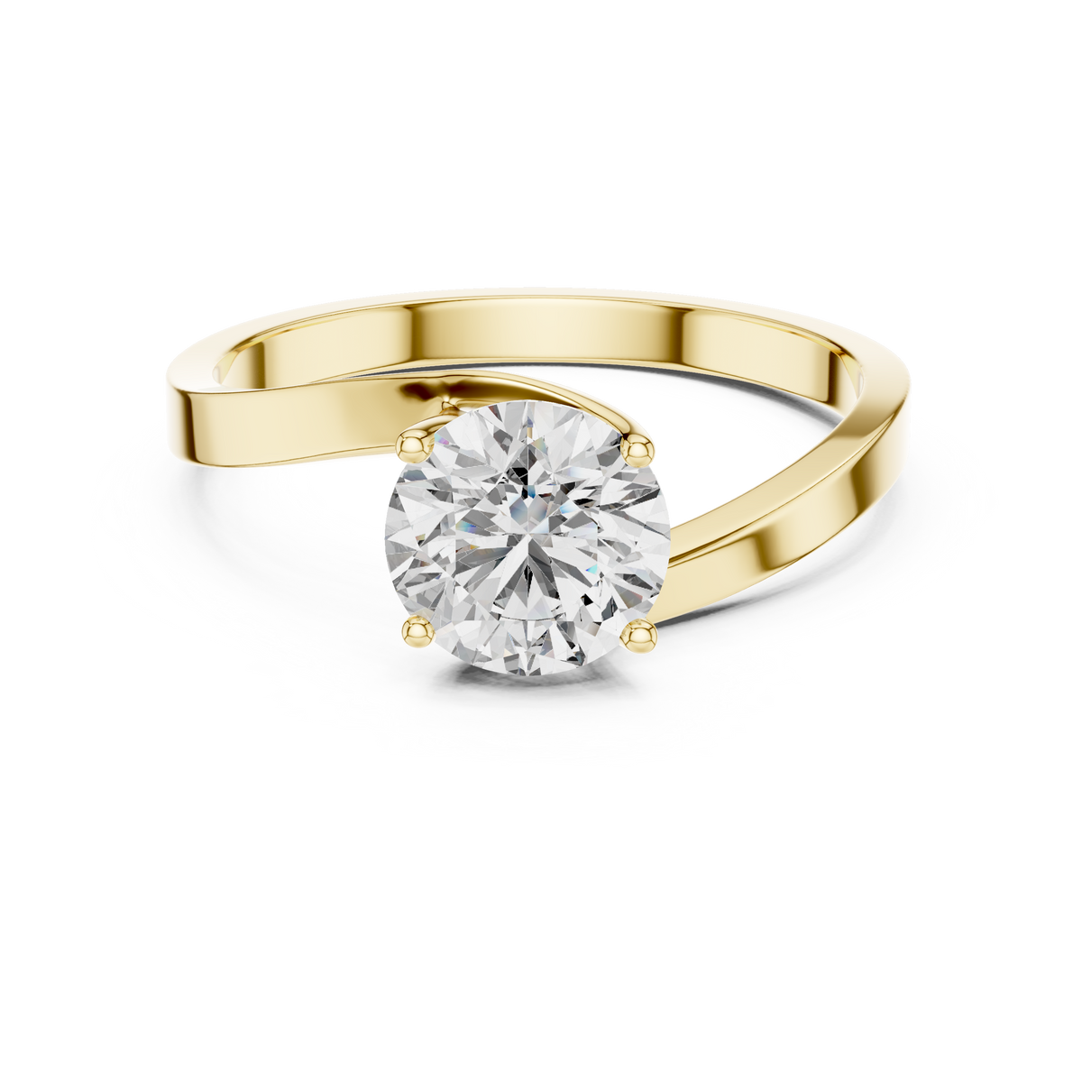 Talia Split-Shank Wave Solitaire Lab-Grown Diamond Ring
