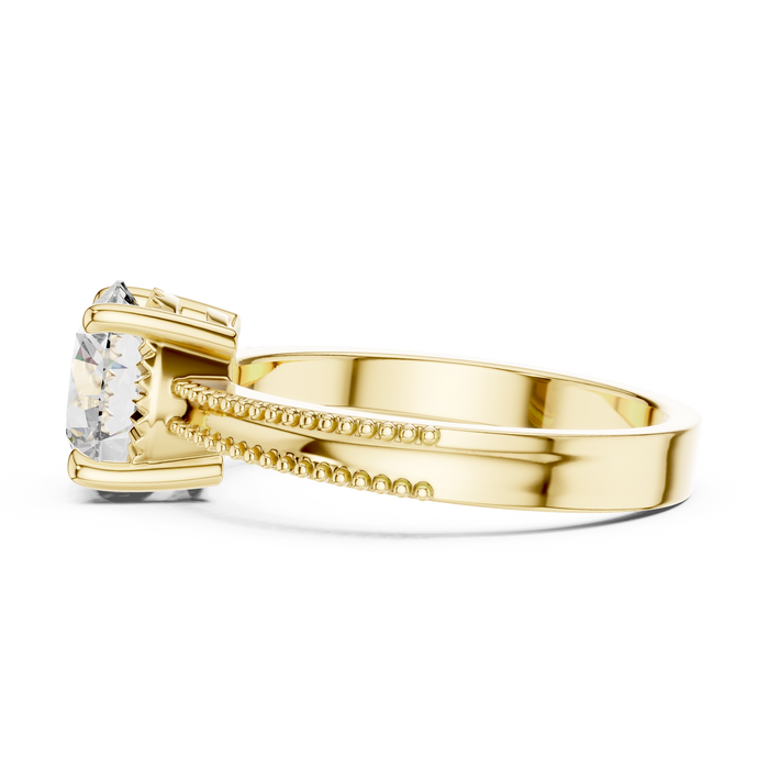 Valentine Pave Milgrain Solitaire Lab-Grown Diamond Ring