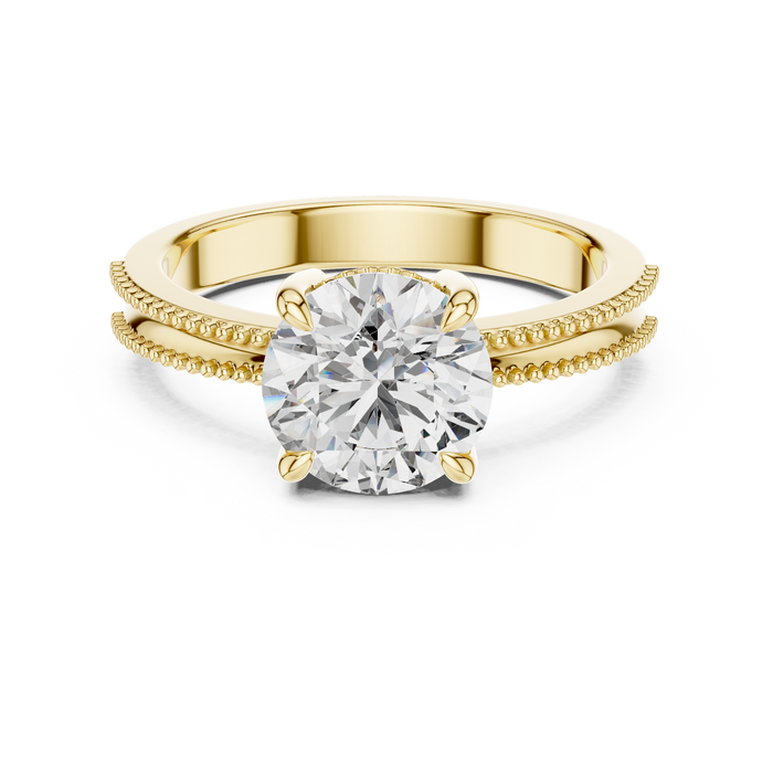 Valentine Pave Milgrain Solitaire Lab-Grown Diamond Ring