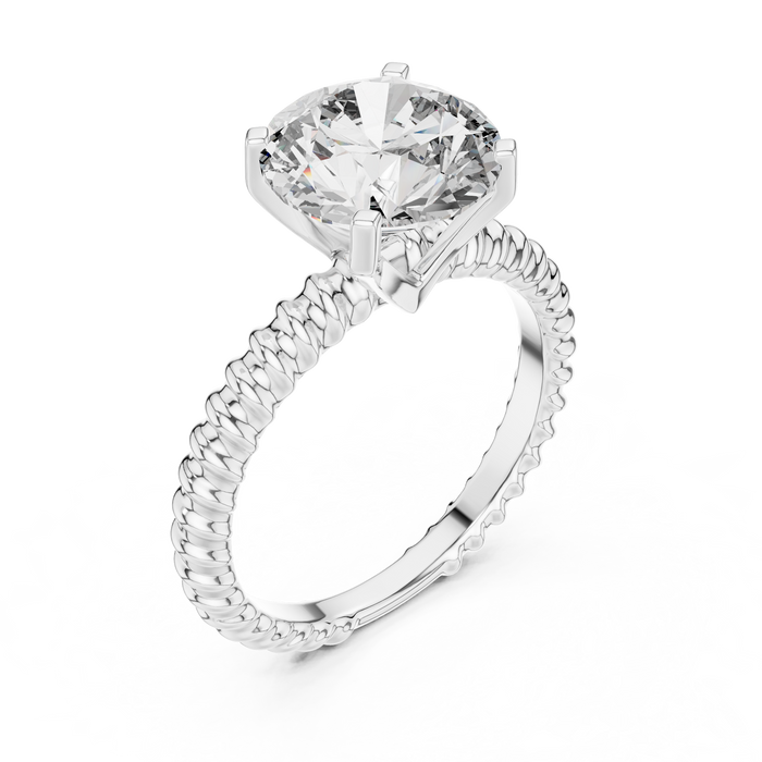 Wren Pave Eternity-Shank Solitaire Band
