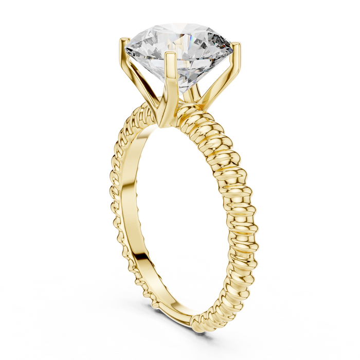 Wren Pave Eternity-Shank Solitaire Lab-Grown Diamond Band
