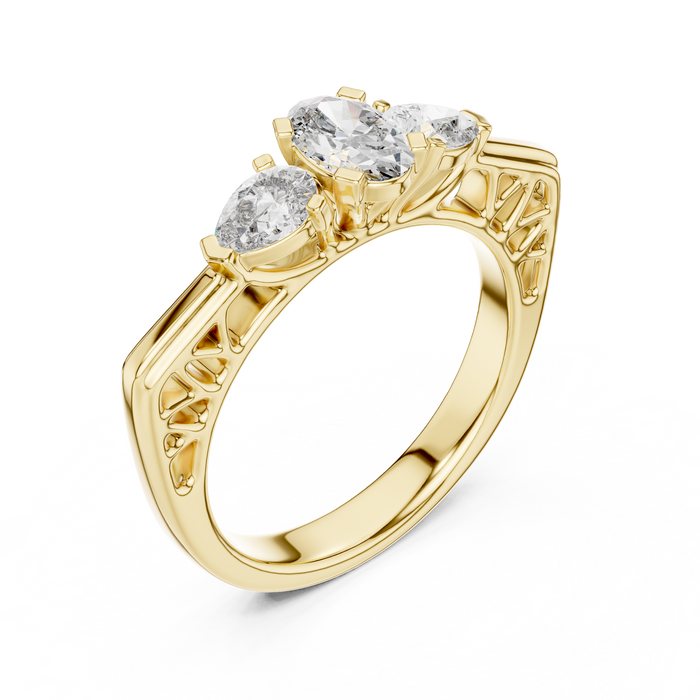 Amélie Three-Stone Accent Lab-Grown Diamond Ring