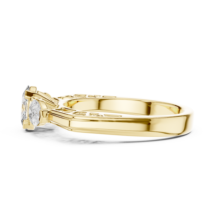 Amélie Three-Stone Accent Lab-Grown Diamond Ring