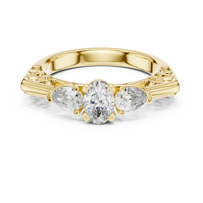 Amélie Three-Stone Accent Lab-Grown Diamond Ring