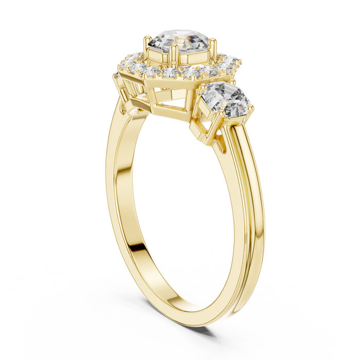 Brigitte Halo Split- Lab-Grown Diamond Ring