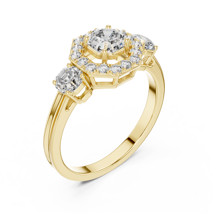 Brigitte Halo Split- Lab-Grown Diamond Ring