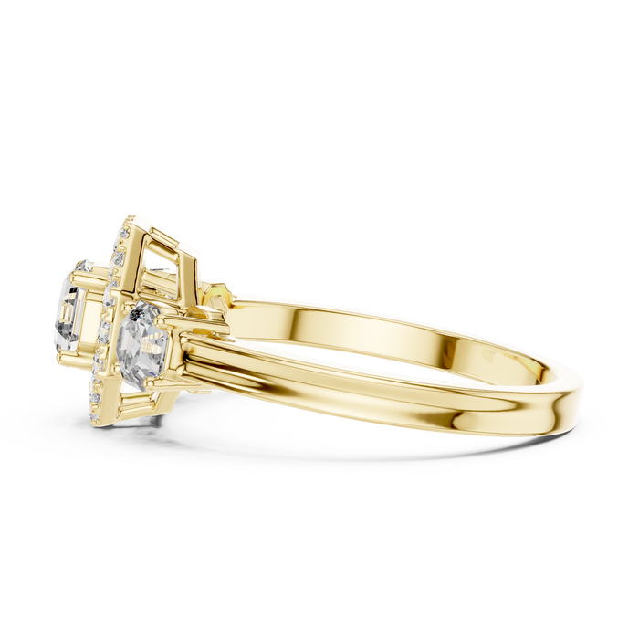 Brigitte Halo Split- Lab-Grown Diamond Ring