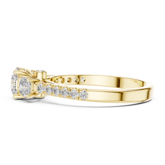 Cosette Graduated Pave Side-Stone Lab-Grown Diamond Ring