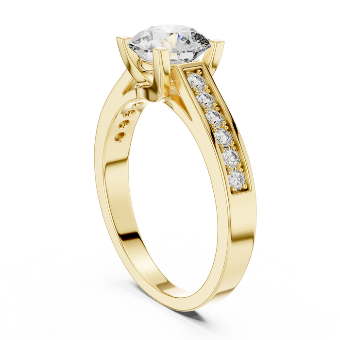 Émeline Channel Pave Solitaire Lab-Grown Diamond Ring