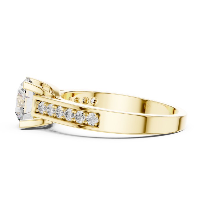 Émeline Channel Pave Solitaire Lab-Grown Diamond Ring