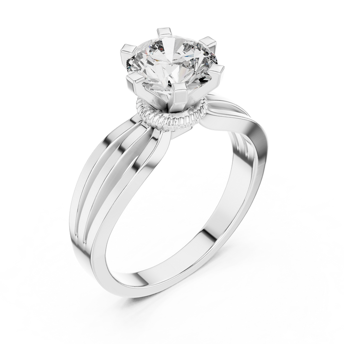 Faustine Hidden-Halo Split-Shank Ring