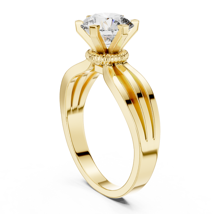 Faustine Hidden-Halo Split-Shank Lab-Grown Diamond Ring