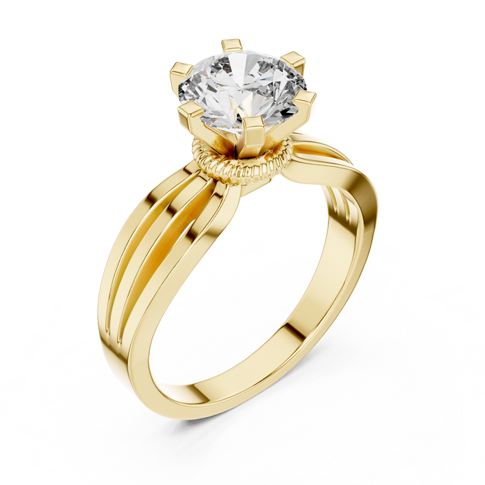 Faustine Hidden-Halo Split-Shank Lab-Grown Diamond Ring