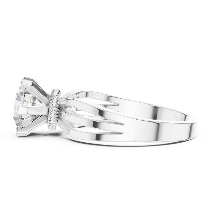 Faustine Hidden-Halo Split-Shank Ring