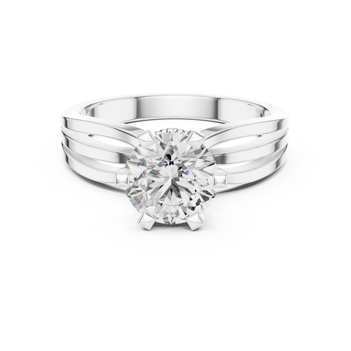 Faustine Hidden-Halo Split-Shank Ring