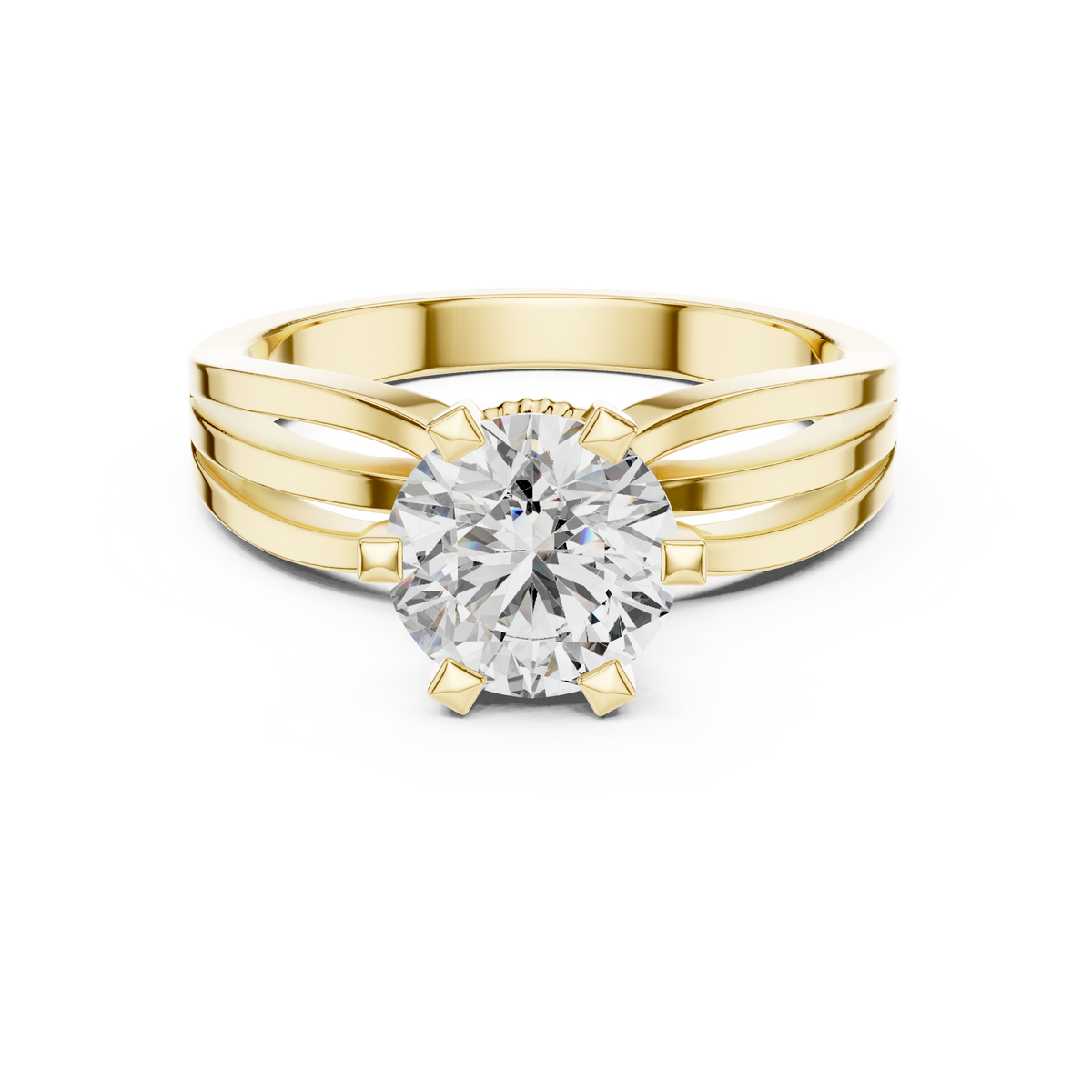 Faustine Hidden-Halo Split-Shank Ring