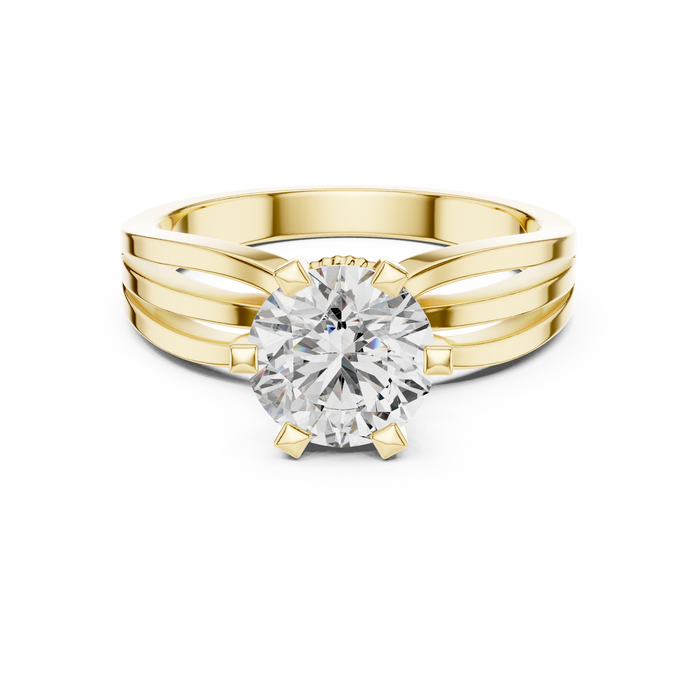 Faustine Hidden-Halo Split-Shank Lab-Grown Diamond Ring